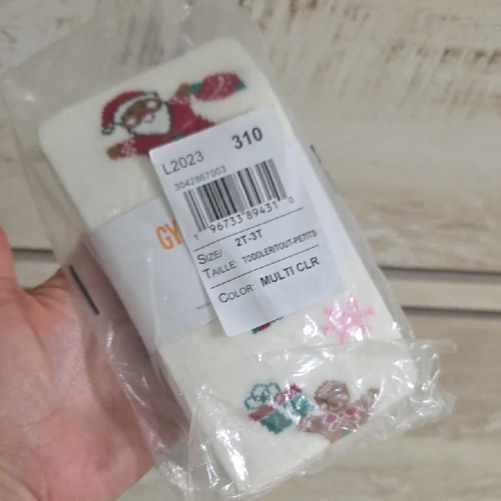 Gymboree Cream Holiday Toddler Tights, Size 2T-3T